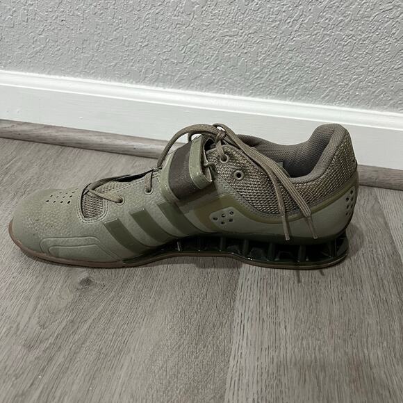 Adidas AdiPower Weightlifting Shoes Military Army Green Gum Size 11.5 RARE - Picture 6 of 9